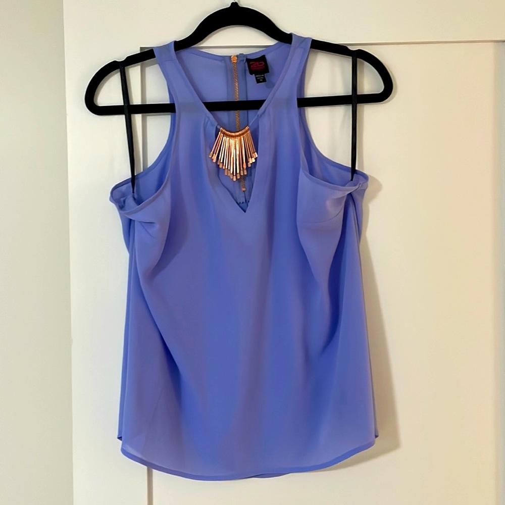 2b by Bebe Purple tank top with rose gold detail, size M, never worn